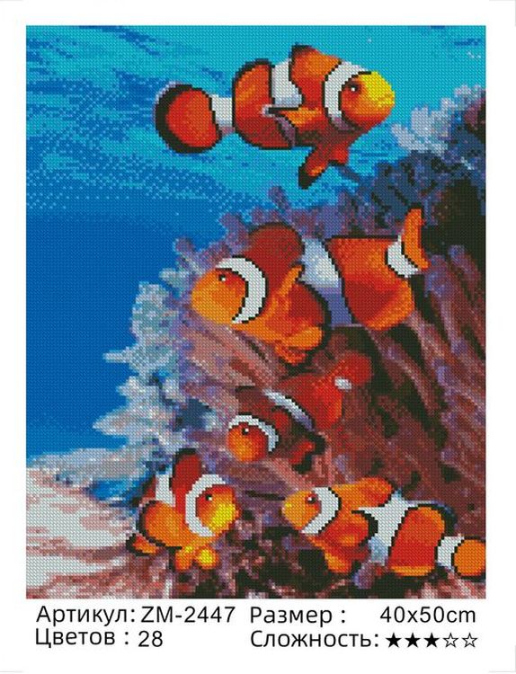 Алмазная вышивка «Рыба-клоун» — картинка 2