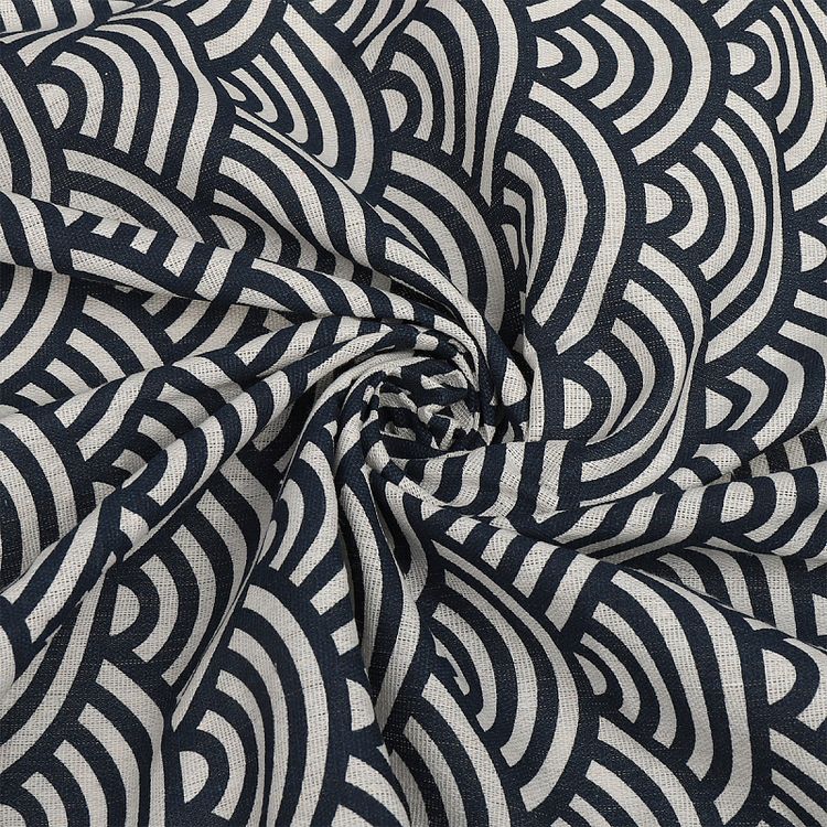 Ткань Лен, 140 г/м², 5 м x 150 см, цвет: геометрический принт, TBY — картинка 3