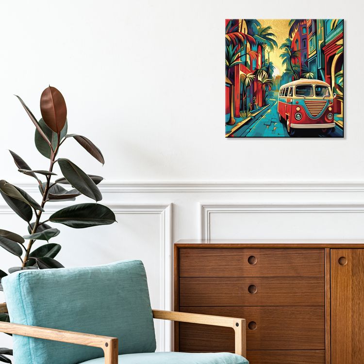 Картина по номерам с поталью «Ретро автобус» — картинка 4
