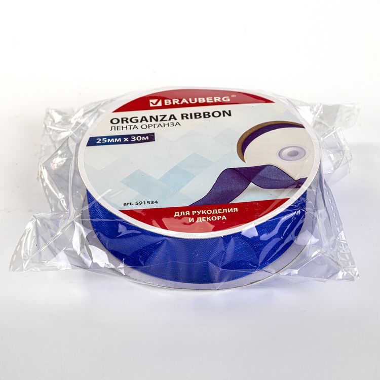 Лента органза, ширина 25 мм, длина 30 м, синяя, Brauberg — картинка 4