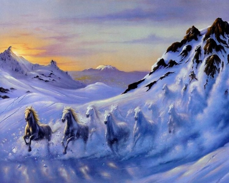 Алмазная вышивка «Стадо лошадей» — картинка 2