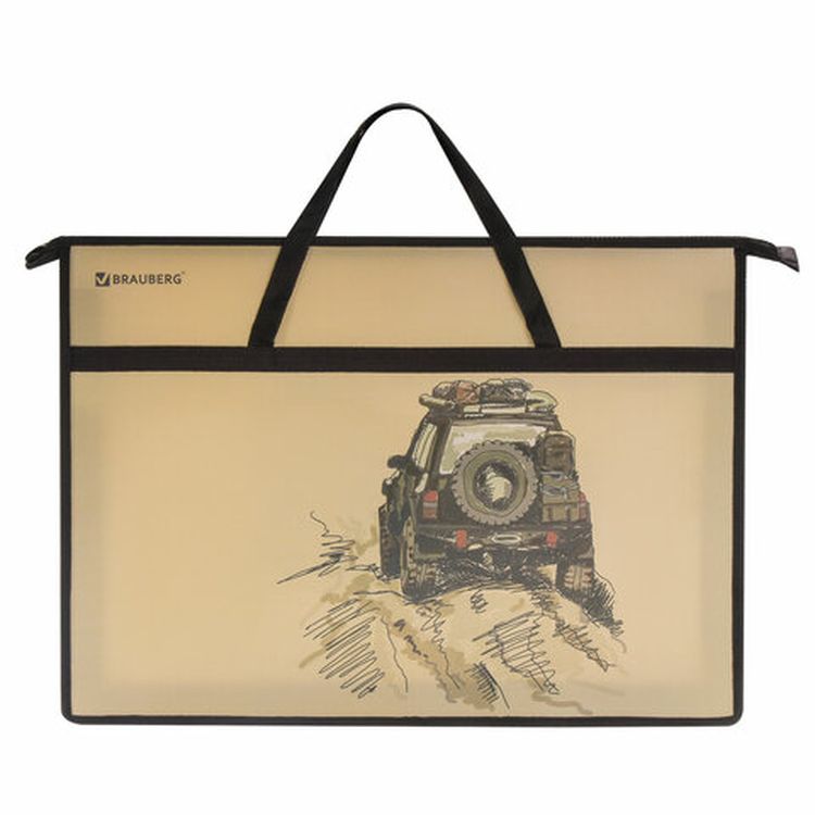 Папка для рисунков и чертежей с ручками «Jeep» А3, пластик, молния сверху — картинка 4