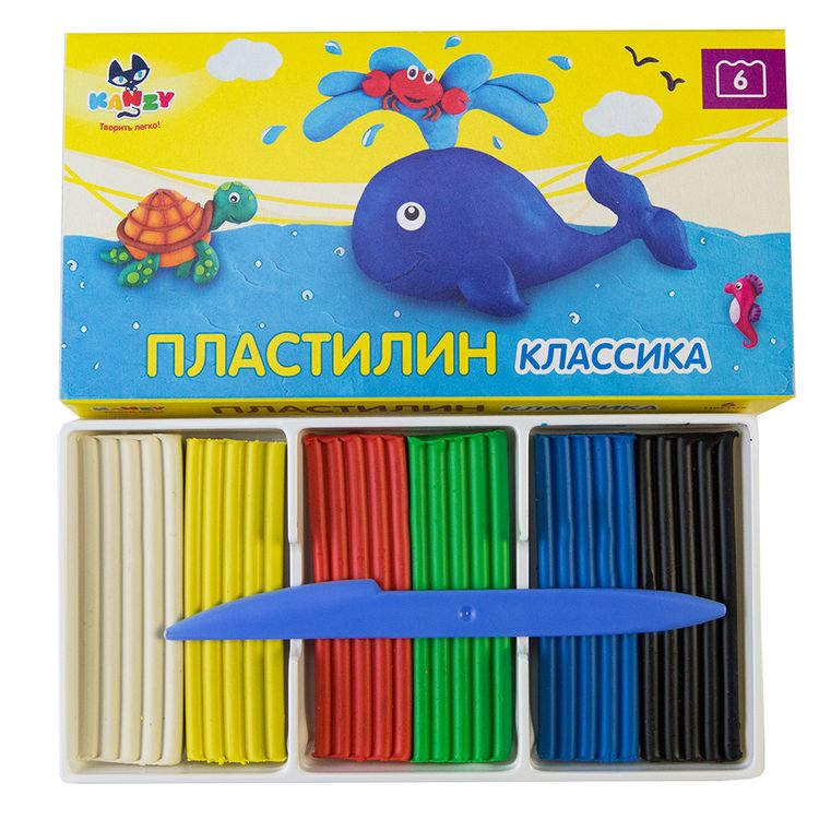 Пластилин KANZY KNY-300701, 6 цветов — картинка 2