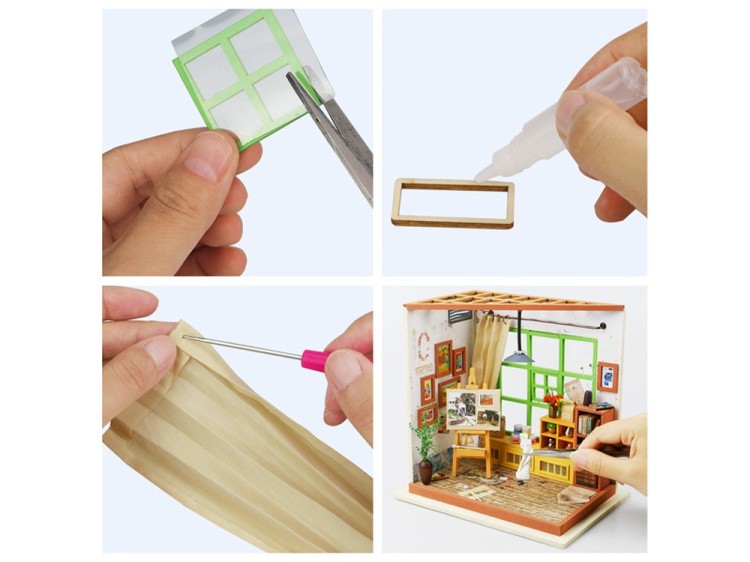 Набор для создания миниатюры (румбокс) «Мастерская художника» — картинка 5