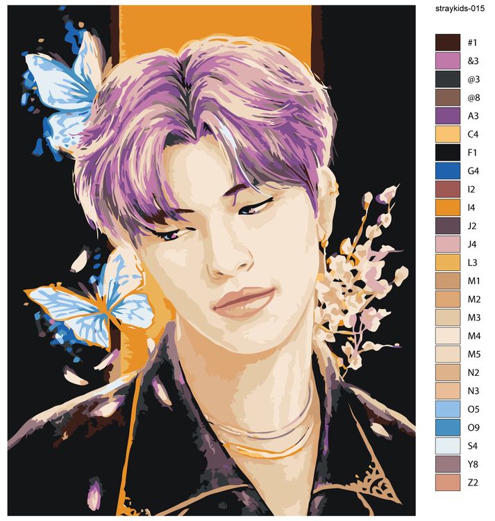 Картина по номерам «Stray Kids Стрей Кидс: Ким Сынмин Арт» — картинка 3