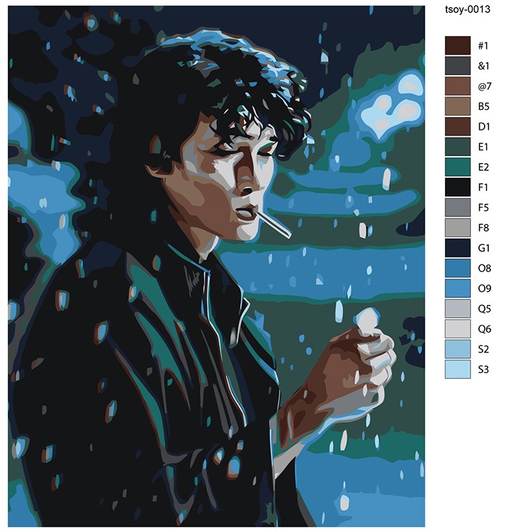 Картина по номерам «Группа Кино: Виктор Цой арт 40x50» — картинка 2