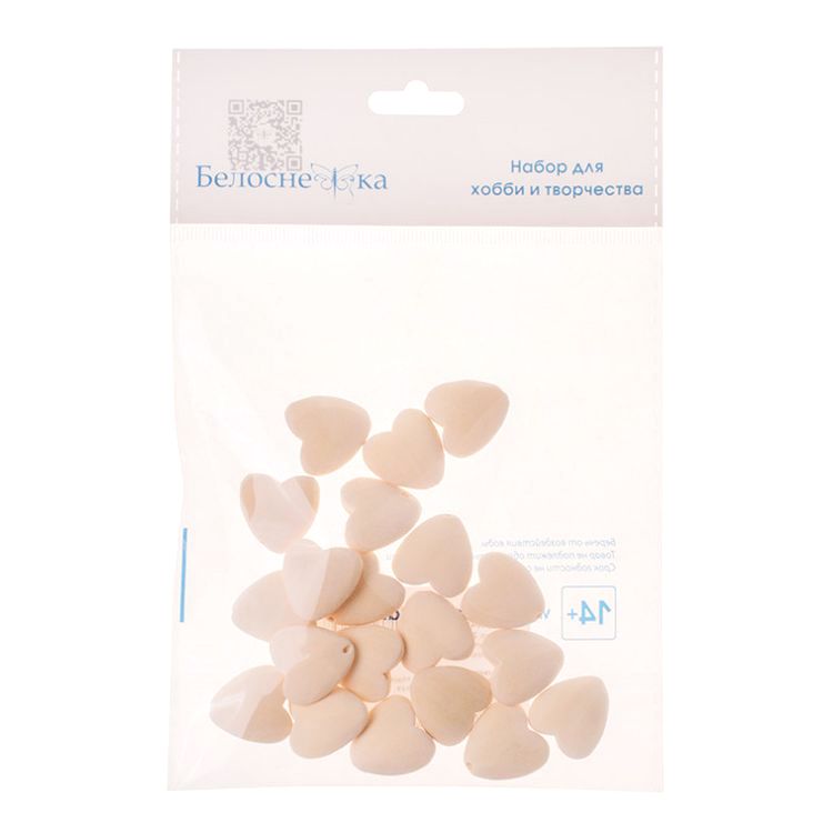 Бусины «Сердце», дерево, 20 мм, 20 шт. — картинка 10