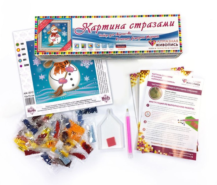 Алмазная вышивка «Снеговик с метлой» — картинка 2