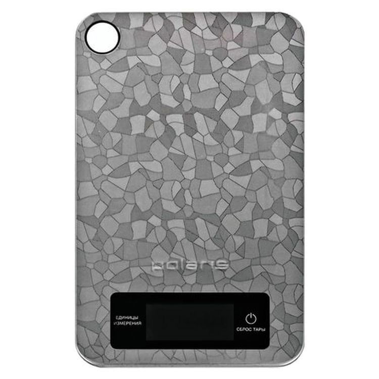 Весы кухонные POLARIS «Crystal», электронный дисплей, max вес 5 кг, тарокомпенсация, сталь — картинка 2