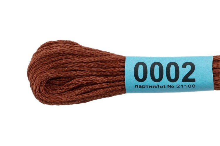 Нитки для вышивания Gamma мулине, 24 шт. по 8 м, цвет: 0002 коричневый