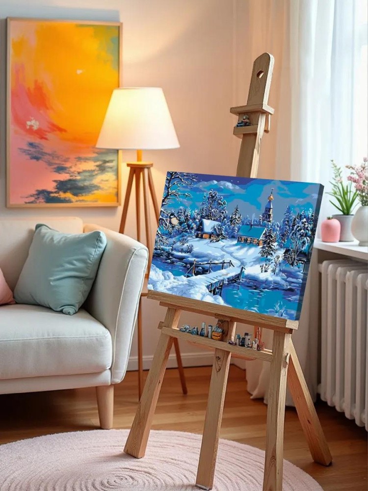 Картина по номерам «Зимний пейзаж» — картинка 10