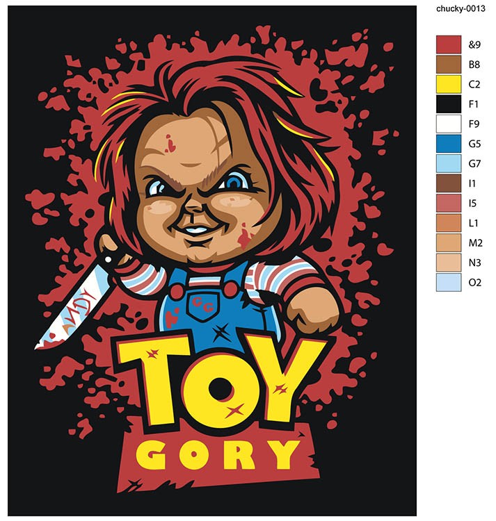 Картина по номерам «Страшная кукла Чаки История игрушек арт» — картинка 2