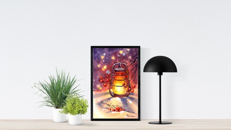 Алмазная вышивка «Зимний фонарь» — картинка 6