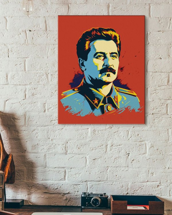 Картина по номерам «Портрет Товарищ Сталин в стиле постера» — картинка 3