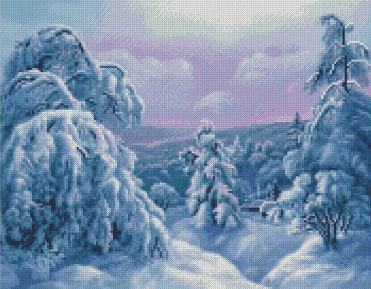 Алмазная вышивка «Снежный лес»