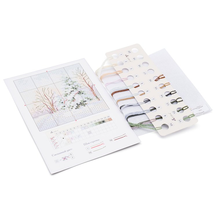 Набор для вышивания «Наступила зима. Ель под снегом» — картинка 3