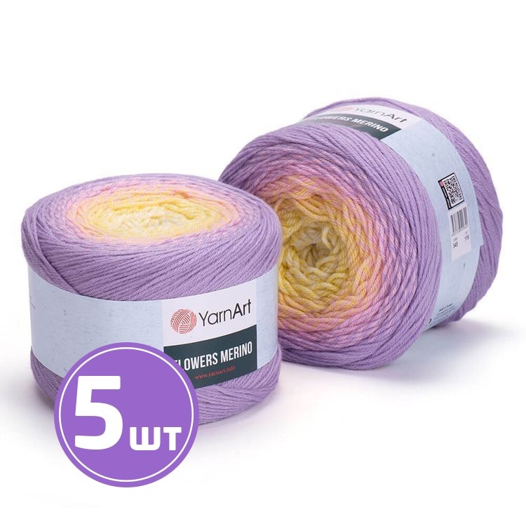 Пряжа YarnArt Flowers Merino (545), мультиколор, 5 шт. по 225 г