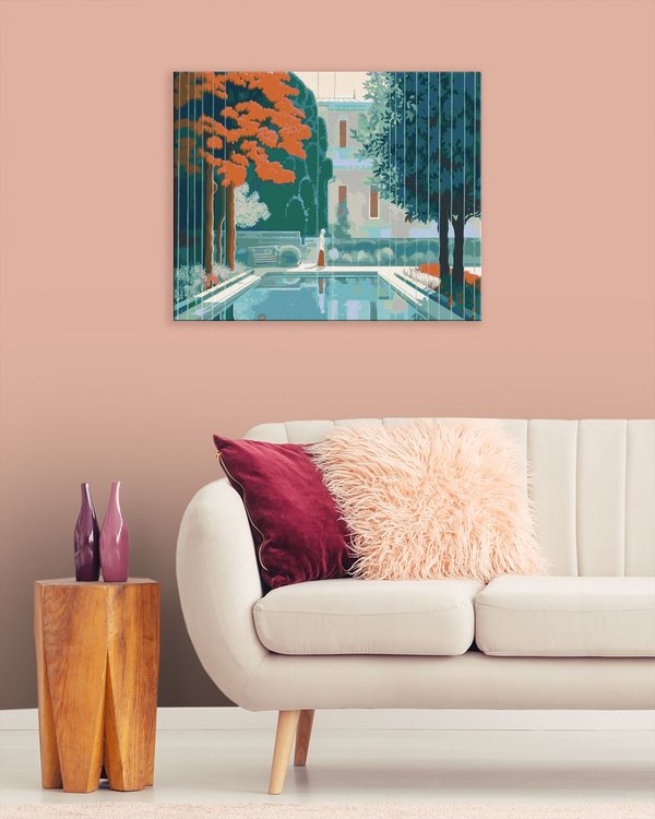 Картина по номерам «Одинокая прогулка у фонтана» — картинка 3