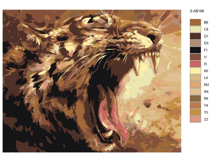 Картина по номерам «Рычащий тигр» — картинка 2