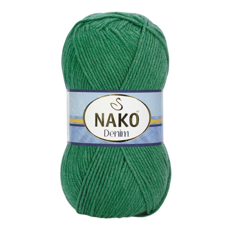 Пряжа NAKO Denim (Нако Деним), (11914), темный базилик, 5 шт. по 100 г
