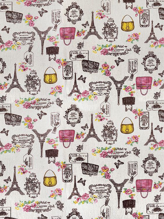 Ткань Лен, 140 г/м², 5 м x 150 см, цвет: белый, принт, TBY — картинка 3