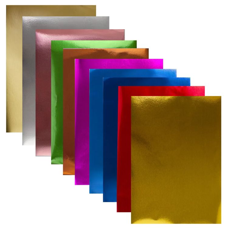 Цветная фольга А4 алюминиевая на бумажной основе, 10 листов, 10 цветов, Остров сокровищ — картинка 2