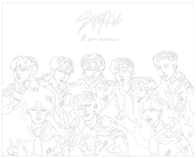 Картина по номерам «Stray Kids Стрей Кидс KPOP кпоп: Аниме» — картинка 3