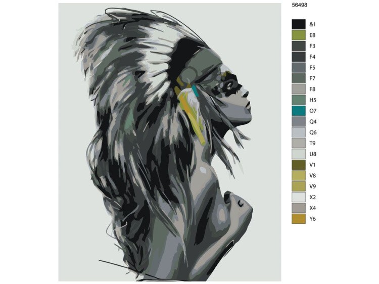 Картина по номерам «Индианка» — картинка 2