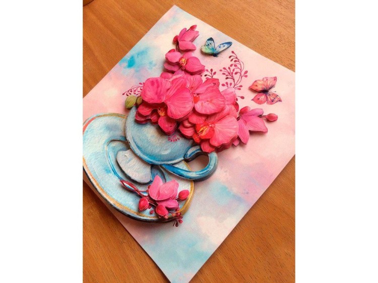 Папертоль «Розовые орхидеи» — картинка 4