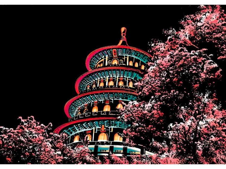 Скретч-набор «Cherry Blossom - Sakura» (цветные) — картинка 4