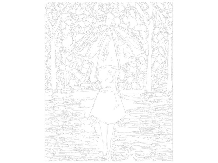 Картина по номерам «Леди в красном под зонтом» — картинка 3