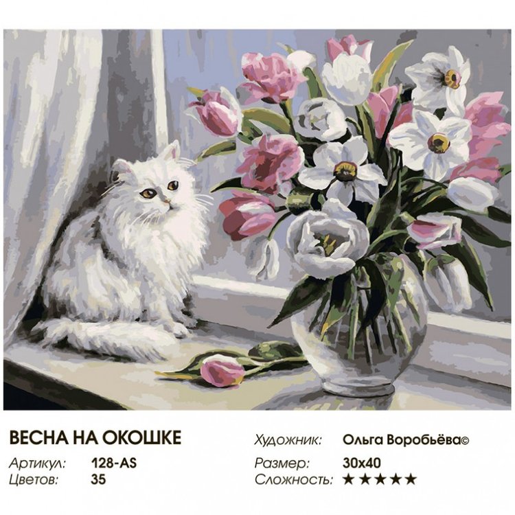Картина по номерам «Весна на окошке» — картинка 2