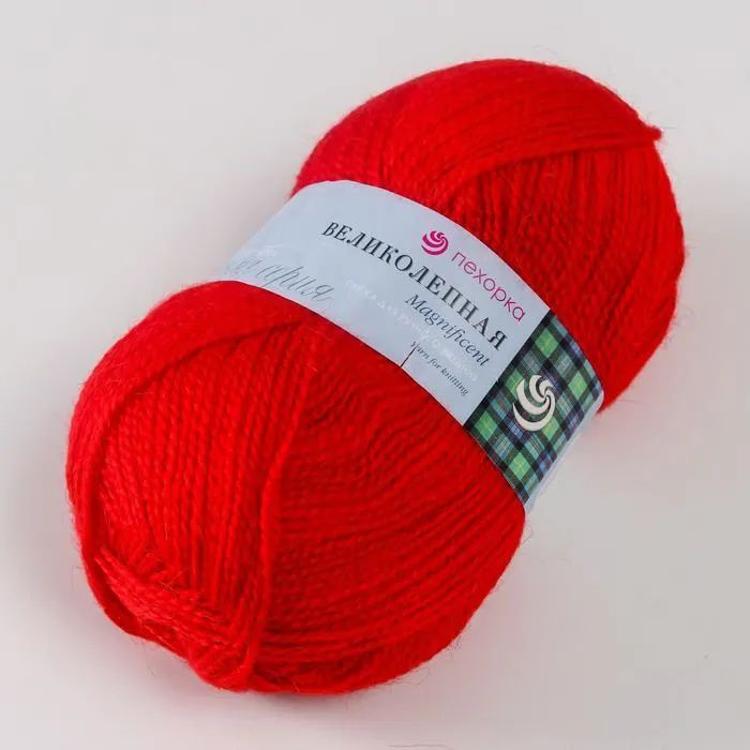 Пряжа Пехорка Великолепная (88), красный мак, 5 шт. по 100 г — картинка 3