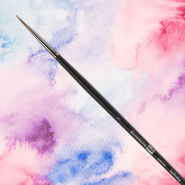 Кисть художественная профессиональная Art Classic, колонок, круглая, № 1, длинная ручка, Brauberg — картинка 5
