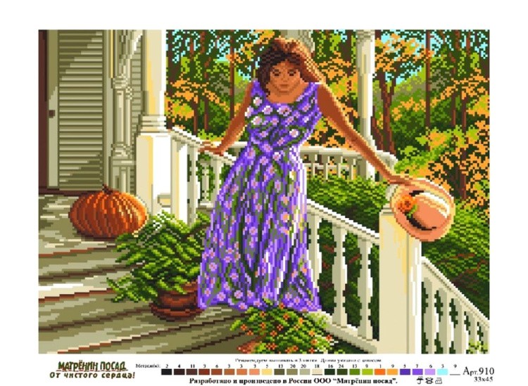 Рисунок на ткани «Дачный полдень» — картинка 2