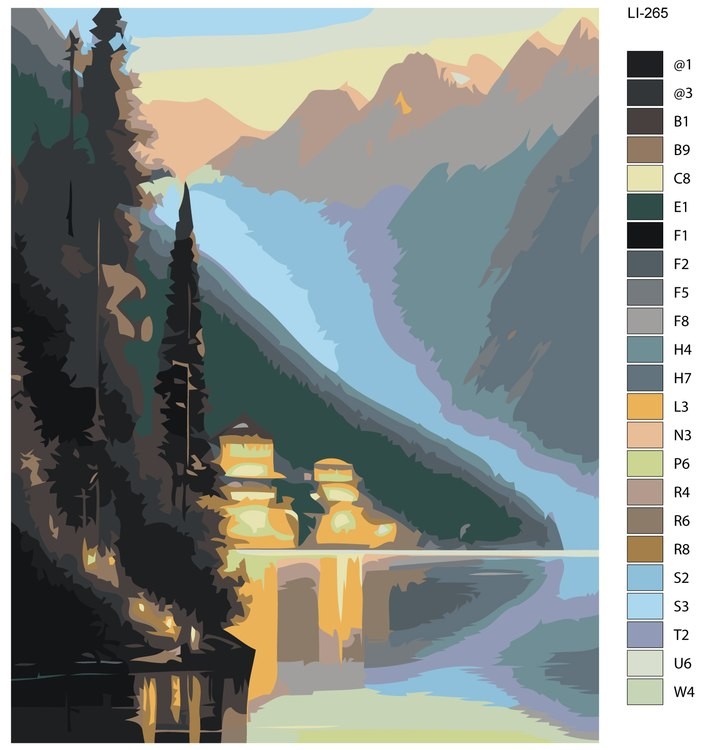 Картина по номерам «У подножья гор» — картинка 2