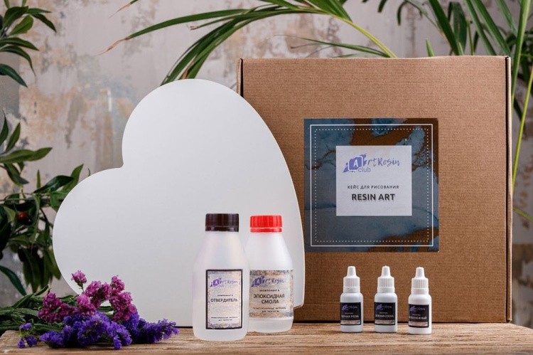 Набор для создания картины эпоксидной смолой Изумрудный прибой (круг), ArtResin Club — картинка 2