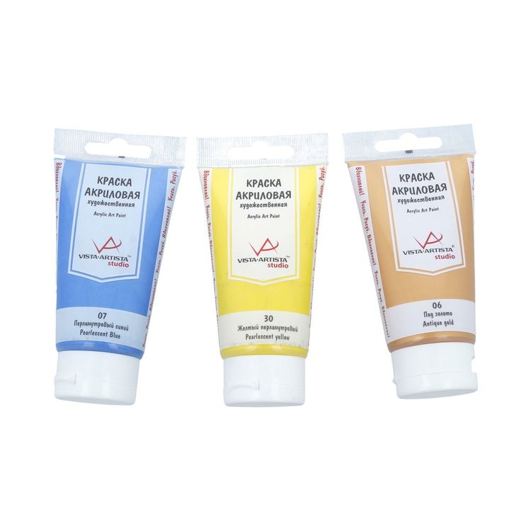 Краска акриловая Vista-Artista Studio металлик (Под серебро), 75 мл — картинка 2