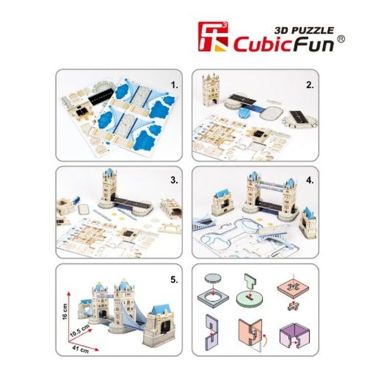 3D-пазл CubicFun Тауэрский мост (Великобритания) (серия Мини) — картинка 4