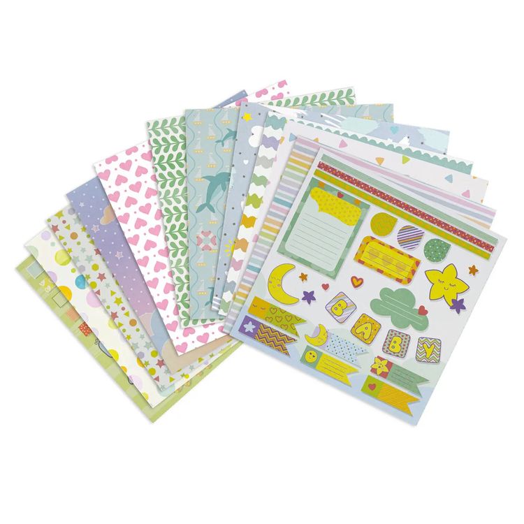 Бумага для скрапбукинга 30х30 см «Бэби-бук», 12 дизайнов — картинка 7
