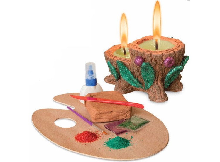 Глиняная свеча «Сказочный пенёк» — картинка 3