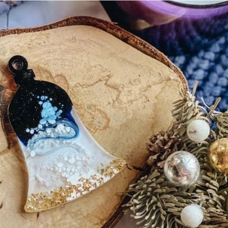 Елочная игрушка Колокольчик №1 - Силиконовый молд, ResinArt — картинка 5