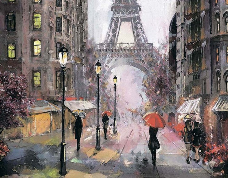 Алмазная вышивка «Париж под дождем»