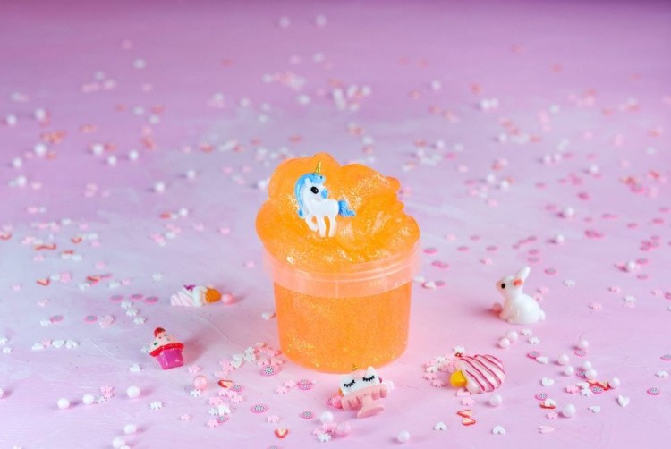 Слайм Стекло с неоновыми оранжевыми блестками, 100 гр
— картинка 2