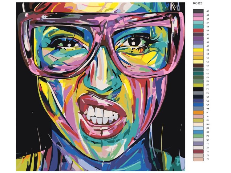 Картина по номерам «Чёрные глаза» — картинка 2