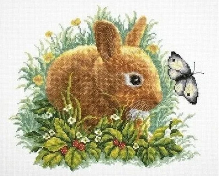Набор для вышивания «Кролик и бабочка»