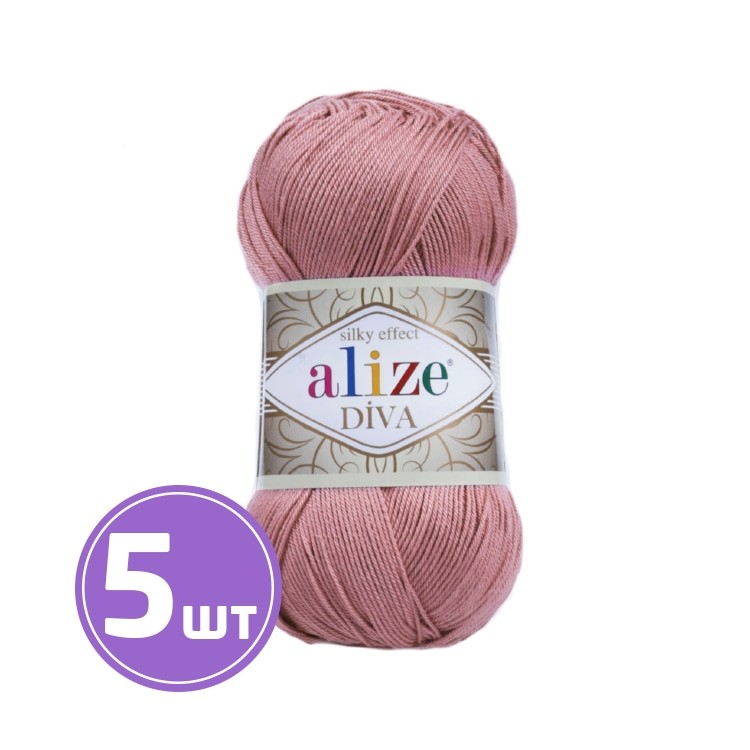 Пряжа ALIZE Diva Silk effekt (354), сухая роза, 5 шт. по 100 г