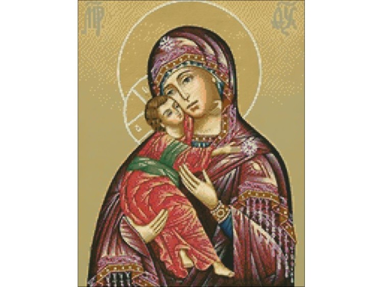Алмазная вышивка «Владимирская икона Божией Матери» — картинка 2