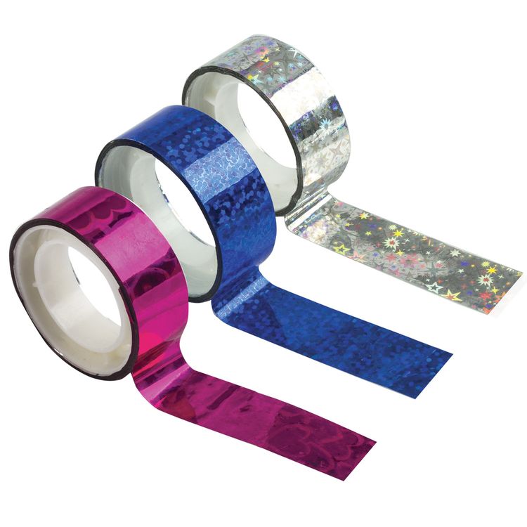 Клейкие ленты декоративные голографические, 3 шт., 15 мм х 5 м — картинка 3