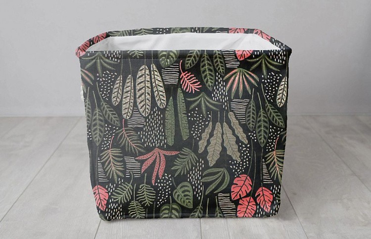 Ткань льняная, 3 м x 150 см, 140 г/м², цвет: зеленый, растительный принт, TBY — картинка 7